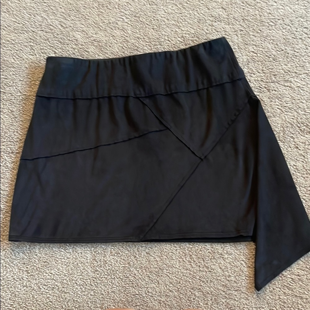 Free People Black Asymmetrical Wrap Mini Skirt - Picture 5 of 8